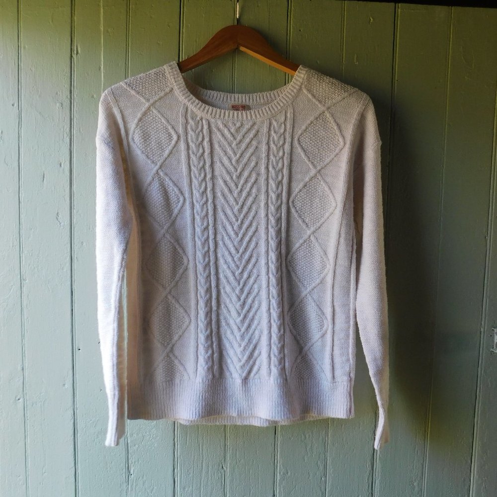🎀 Milky White Cable Sweater